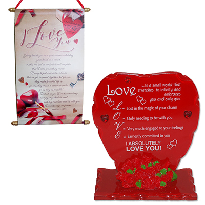 "Love Scroll Message - 07 -008, Love Message Stand -999 - Click here to View more details about this Product